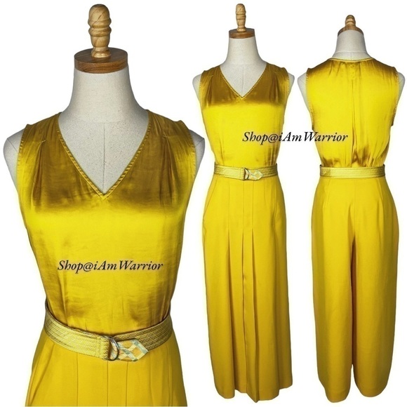 Zara RARE bright yellow pleated highrise cropped wide leg pants *shop@iamwarrior - Picture 3 of 13
